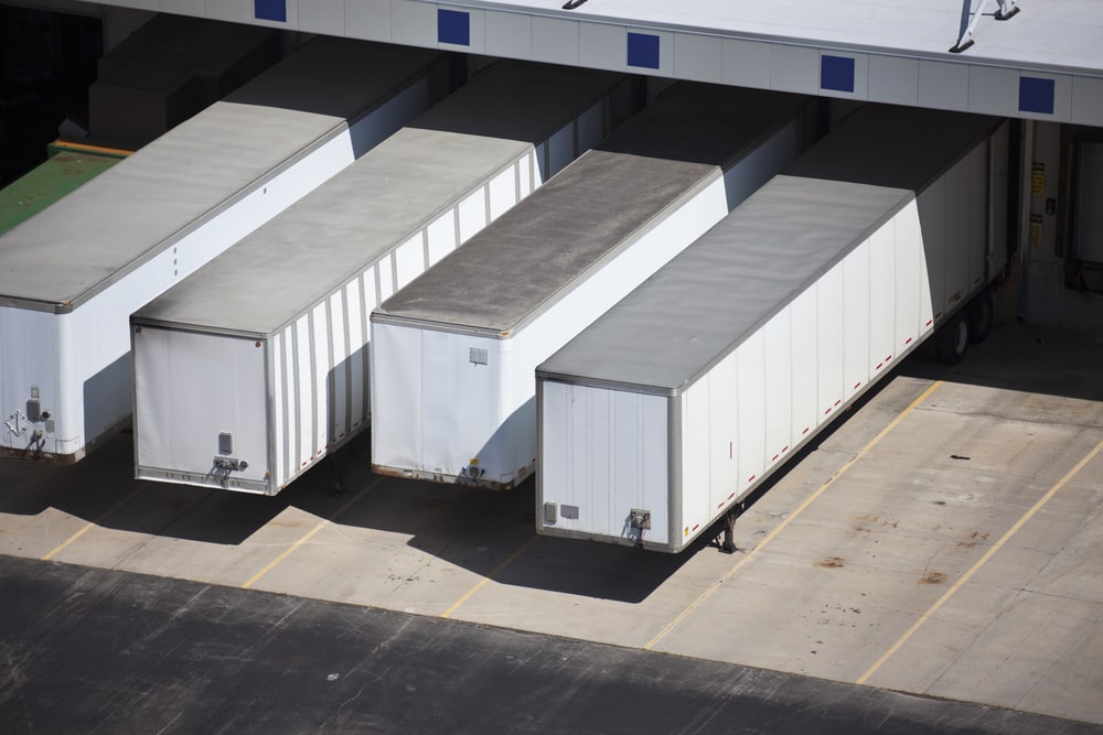 Trailers in a loading dock.
