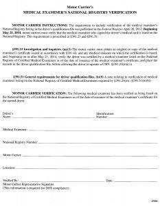 Medical Examiner's National Registry Verification