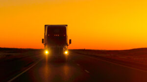 Truck Driving on Freeway